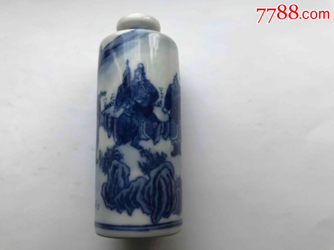 青花瓷鼻烟壶人物象完好品一个._价格77元【正和我心意】_第1张