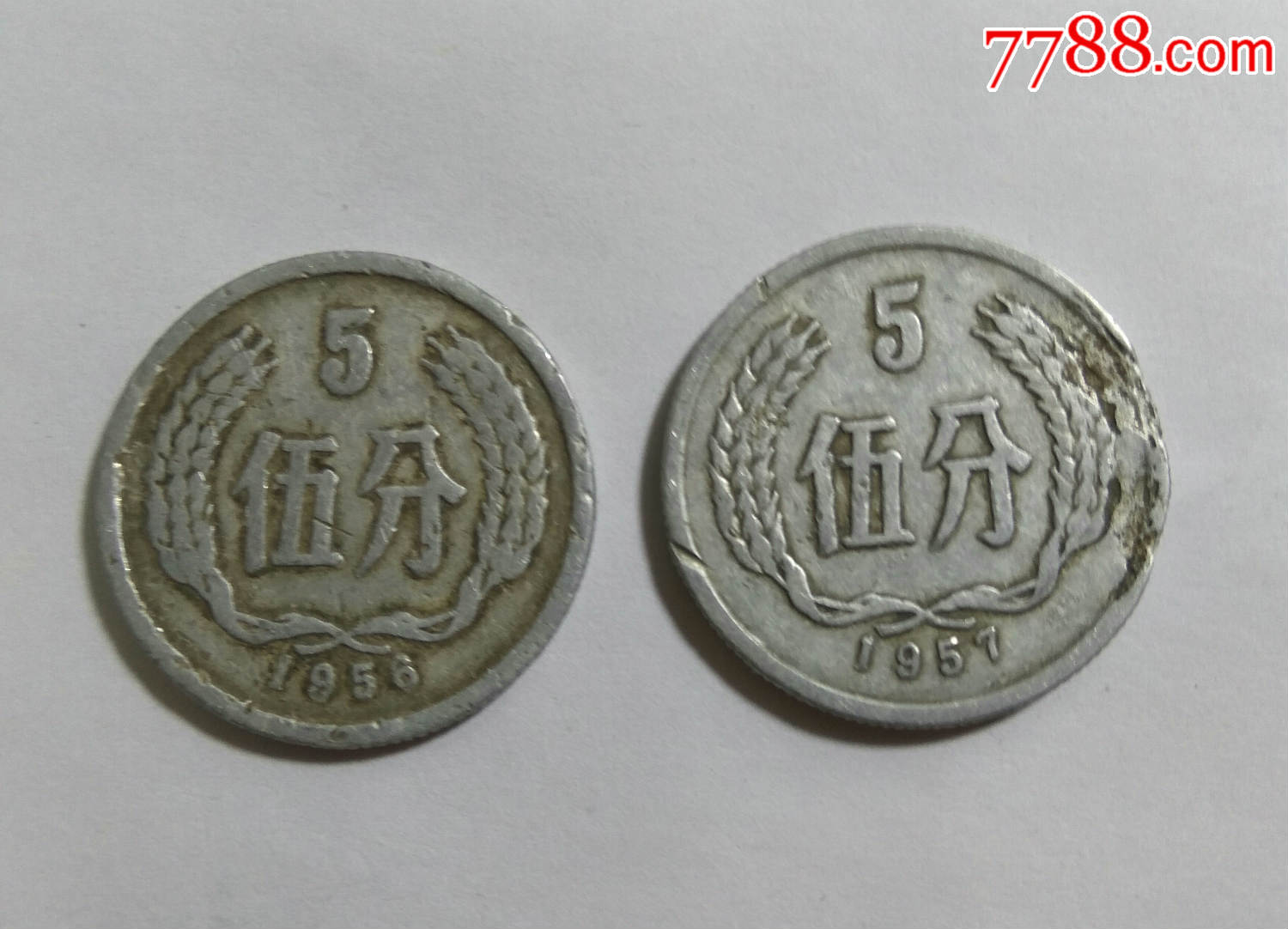 硬币56年57年五分