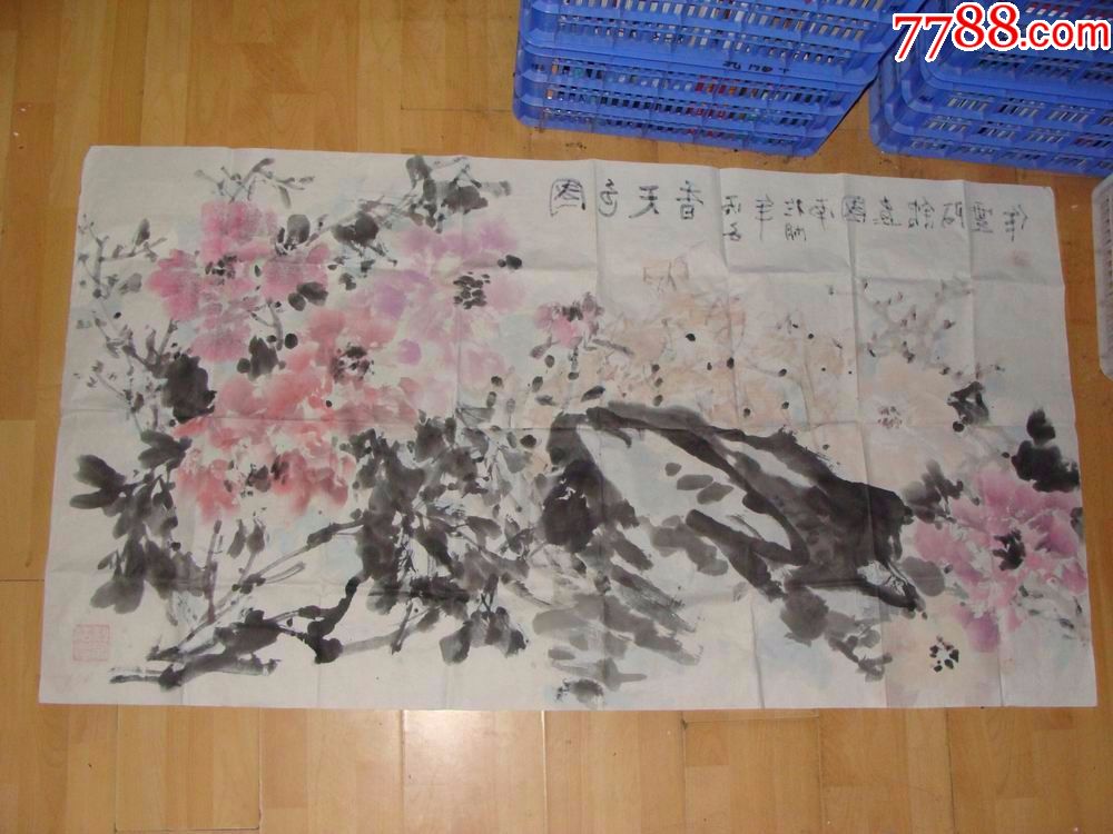 著名中国花鸟画家国画大师刘开云阿云国色天香花鸟画作于湖南国画馆