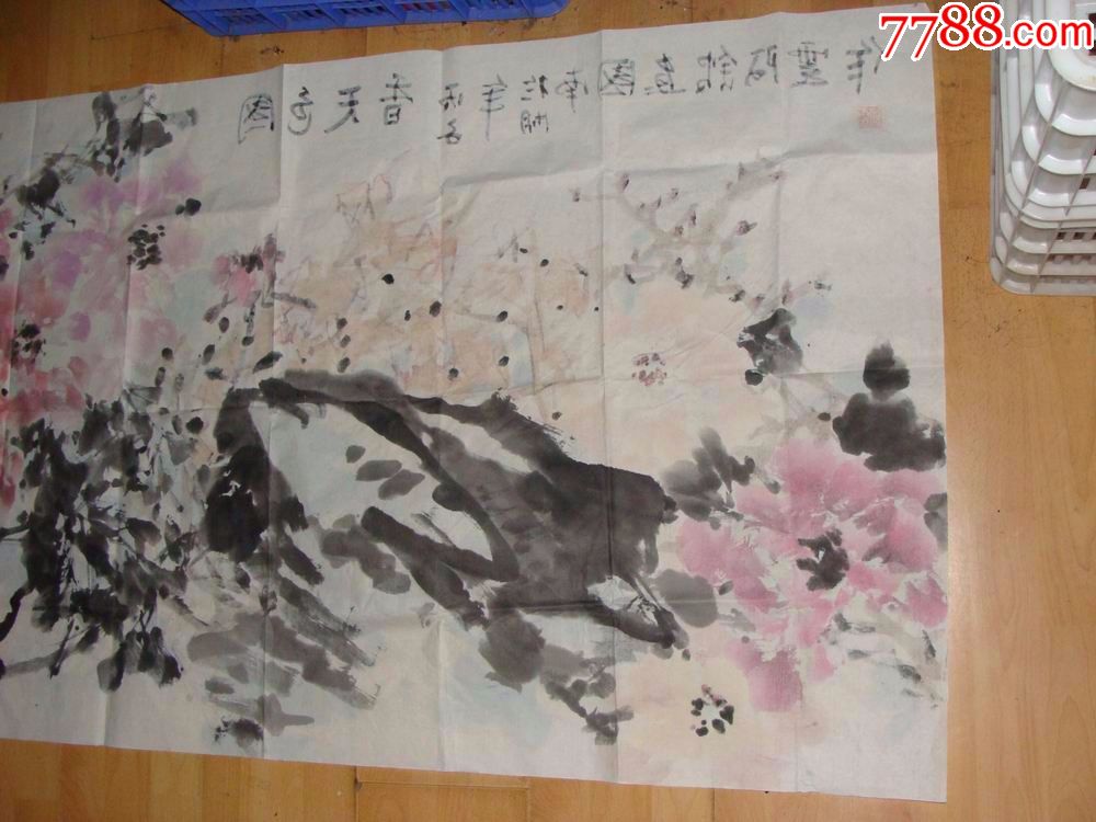 著名中国花鸟画家国画大师刘开云阿云国色天香花鸟画作于湖南国画馆