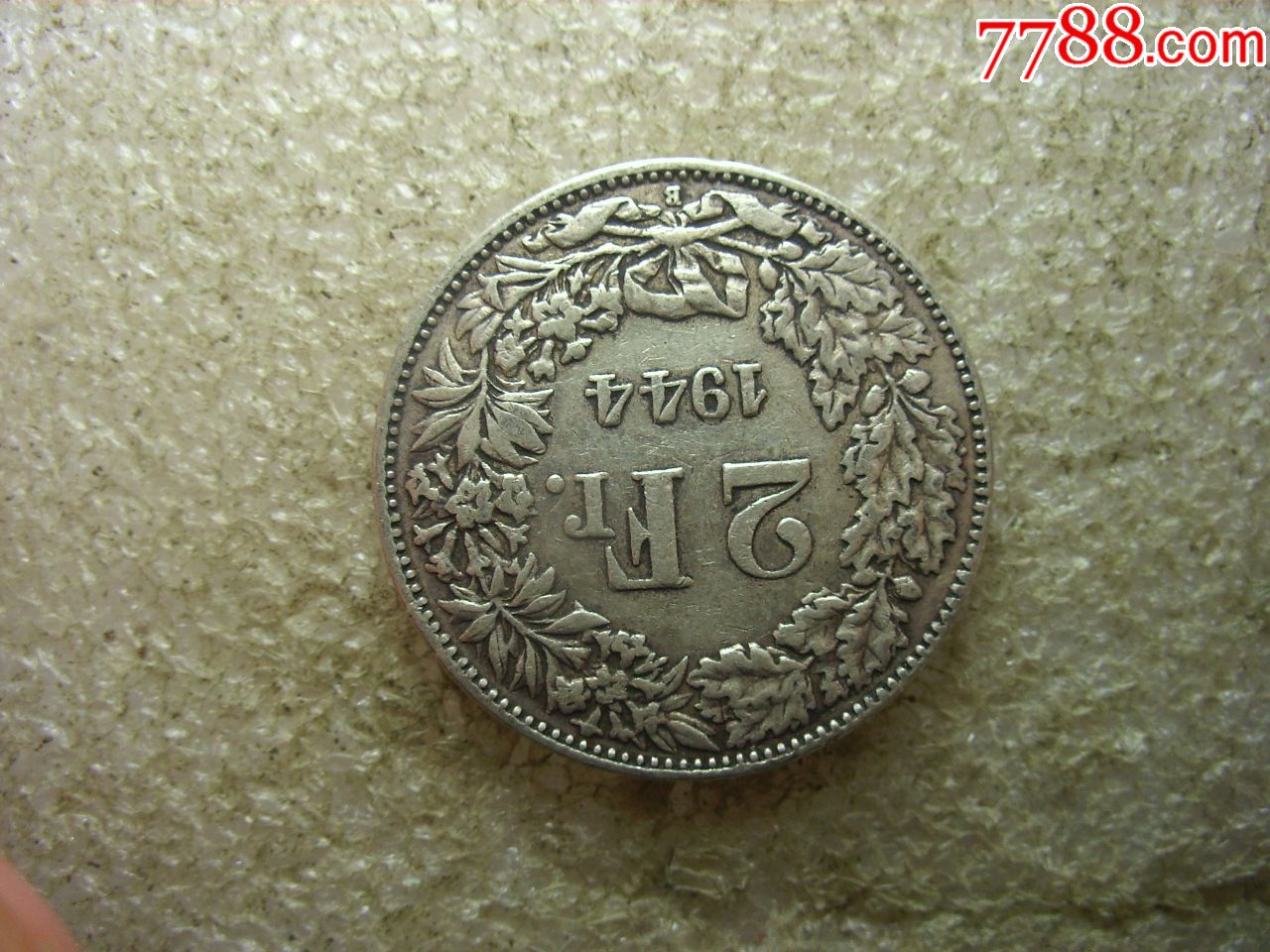 原味美品1944瑞士2法郎银币