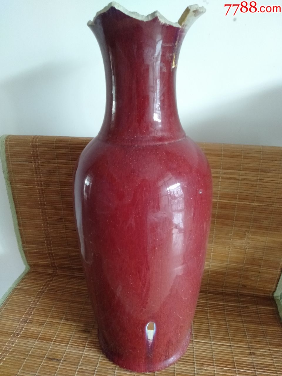 清代祭红釉大瓶