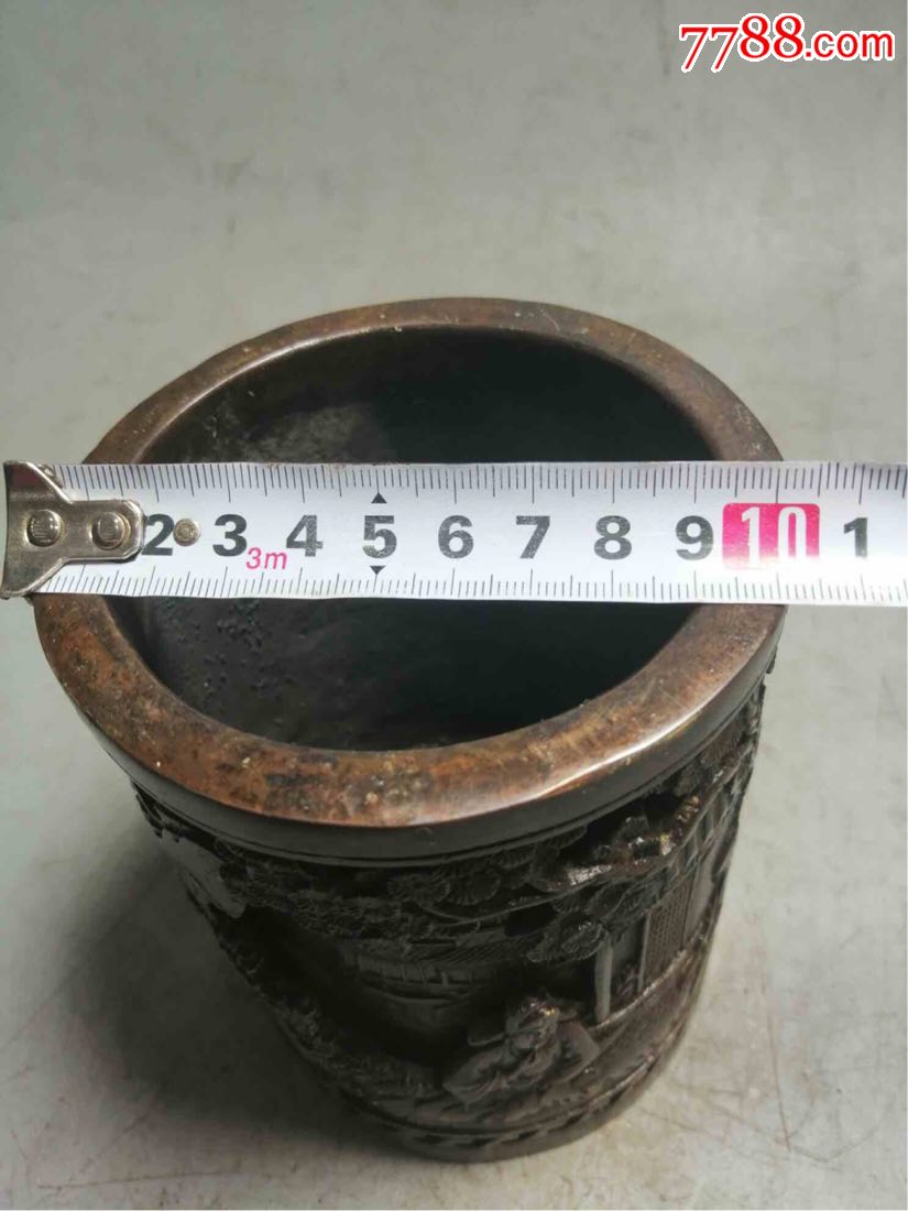 紫铜笔筒摆件古玩古董古玩杂项农村收淘老货老物件尺寸重量如图