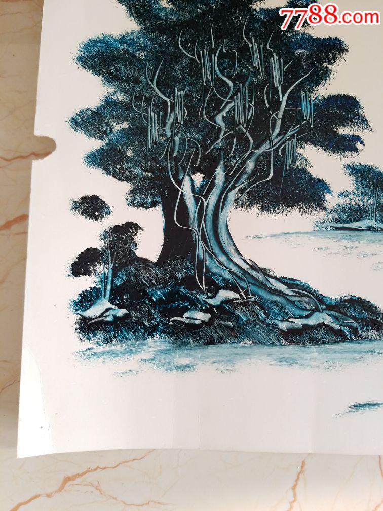 单色风景画油油墨画,立体感强,布景装饰摆设