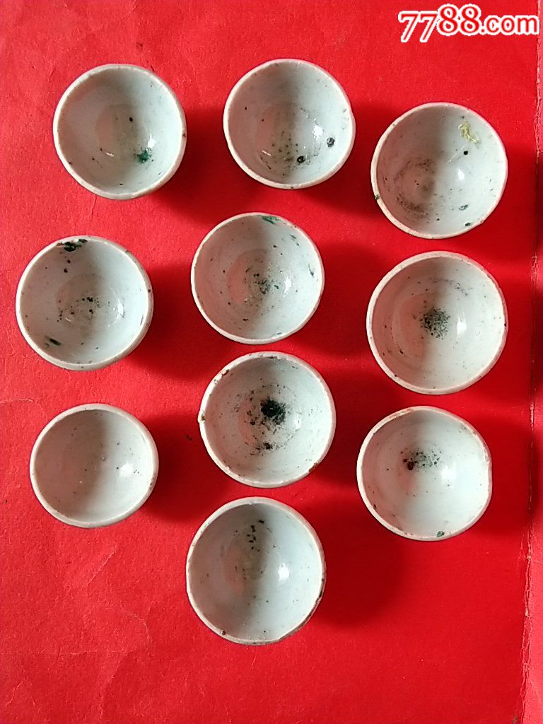 清朝粉彩花卉小酒杯10只_价格60元_第3张