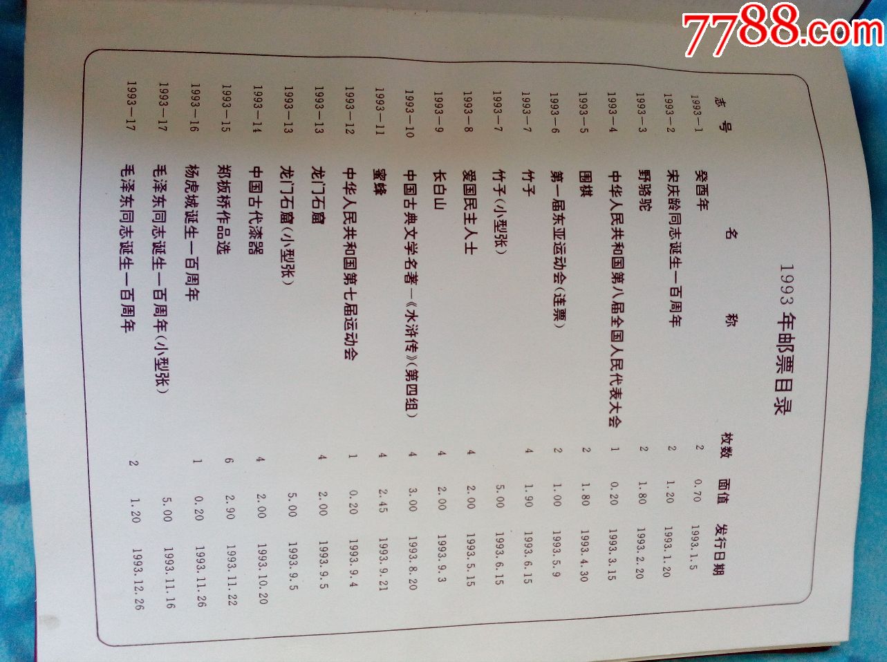1993年邮票年册