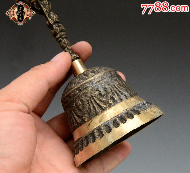 密宗道教法器摇铃纯佛教用品手摇铜铃铛金刚杵阴阳铃
