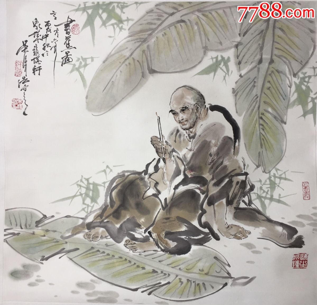 山东美协副主席吴泽浩精品人物斗方!