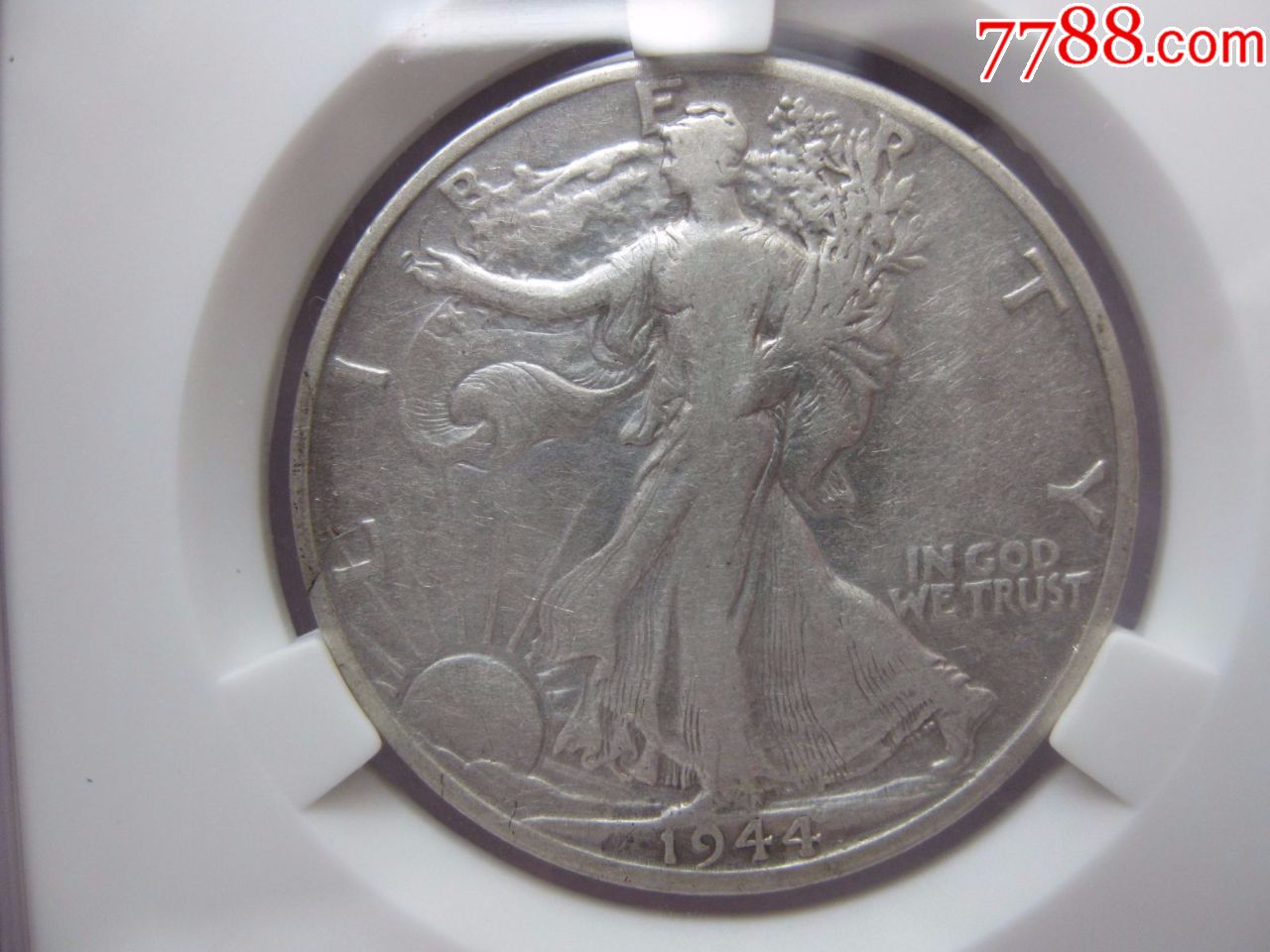 acg评级1944年美国自由女神半圆银币(背逆)一枚