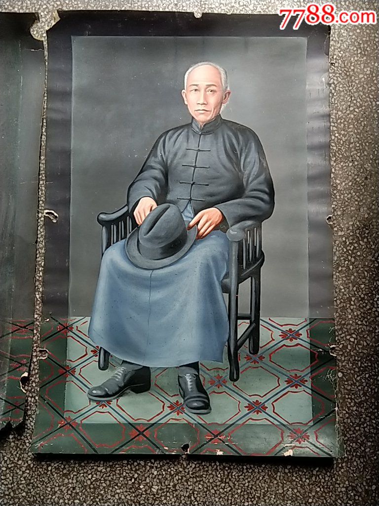 民国人物油彩画2张-价格:388.0000元-au20148699-油画