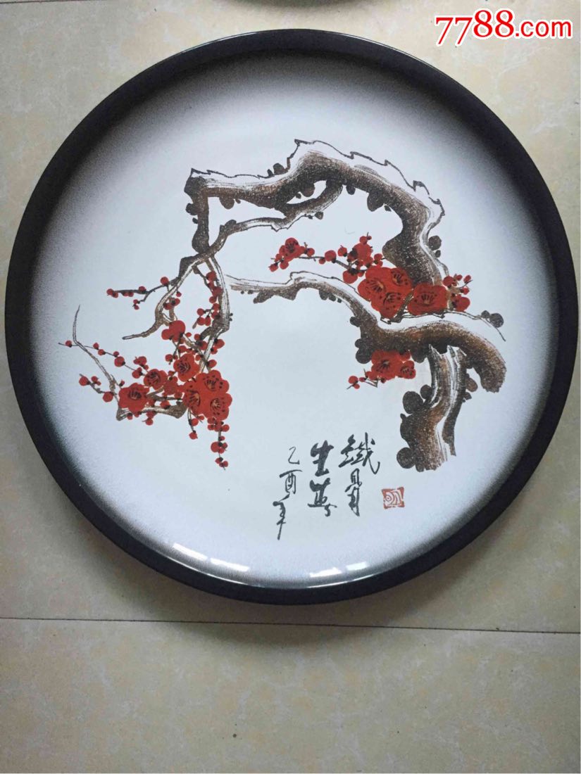 2005年刻瓷名家张明文先生苦寒图作品