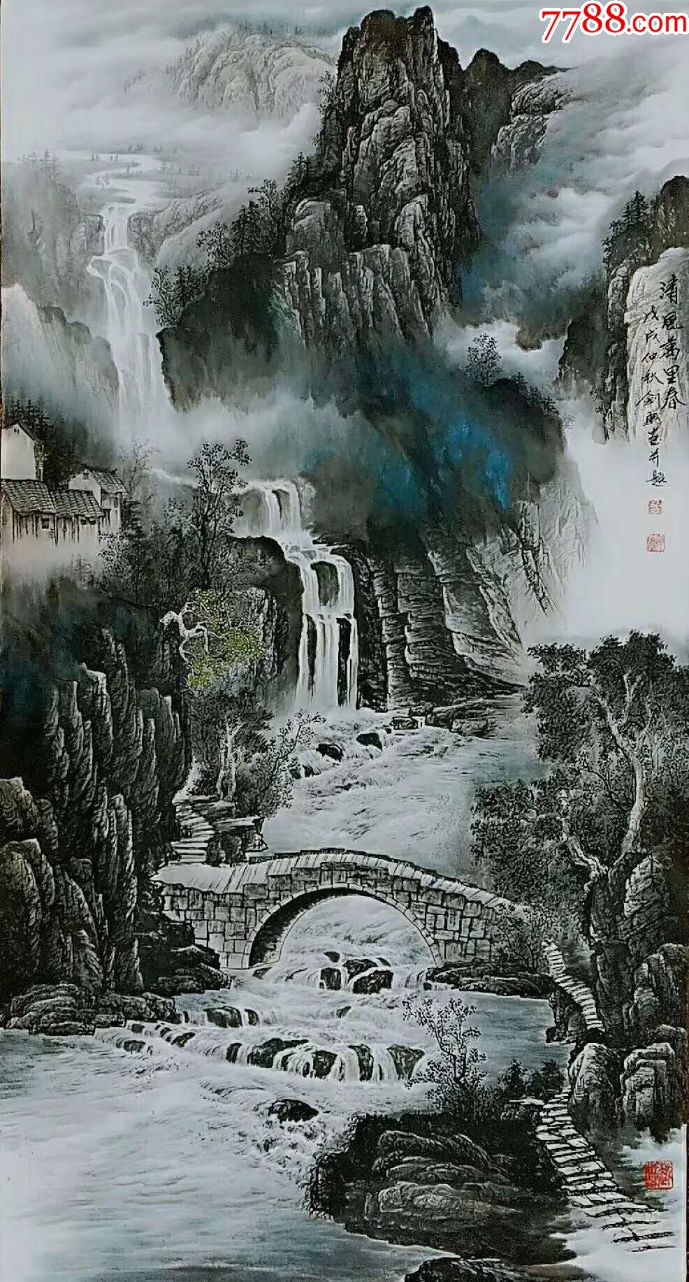 易剑赋国画精品大六尺中堂_价格5888元【天来堂中国山水画】_第1张