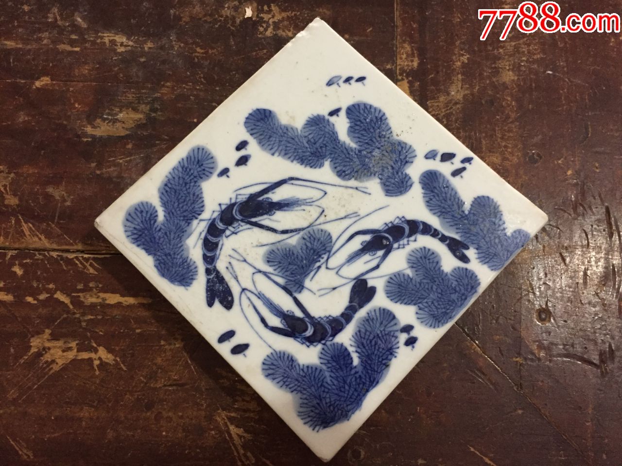 清代早期8块动物花草青花瓷砖画