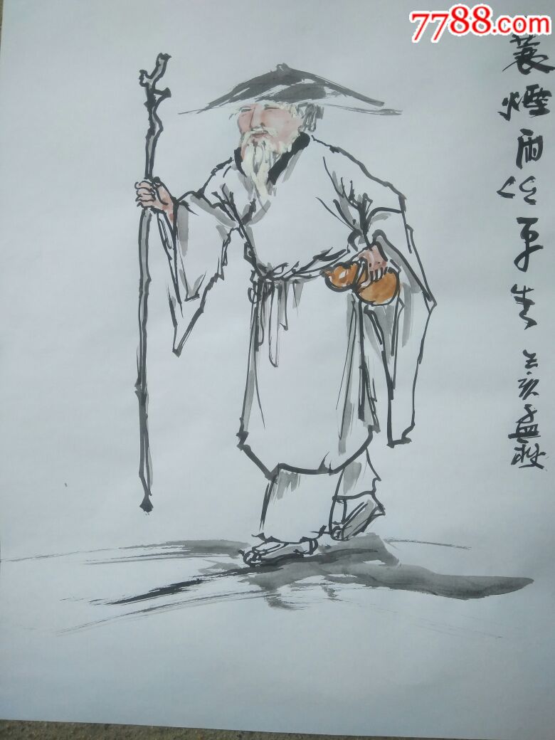 一蓑烟雨任平生国画小品