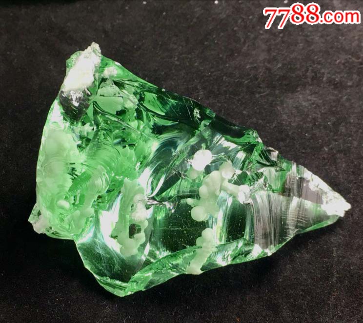 早期旧收藏哥伦比亚火山琉璃原石矿物晶体观赏石佛家七宝之一
