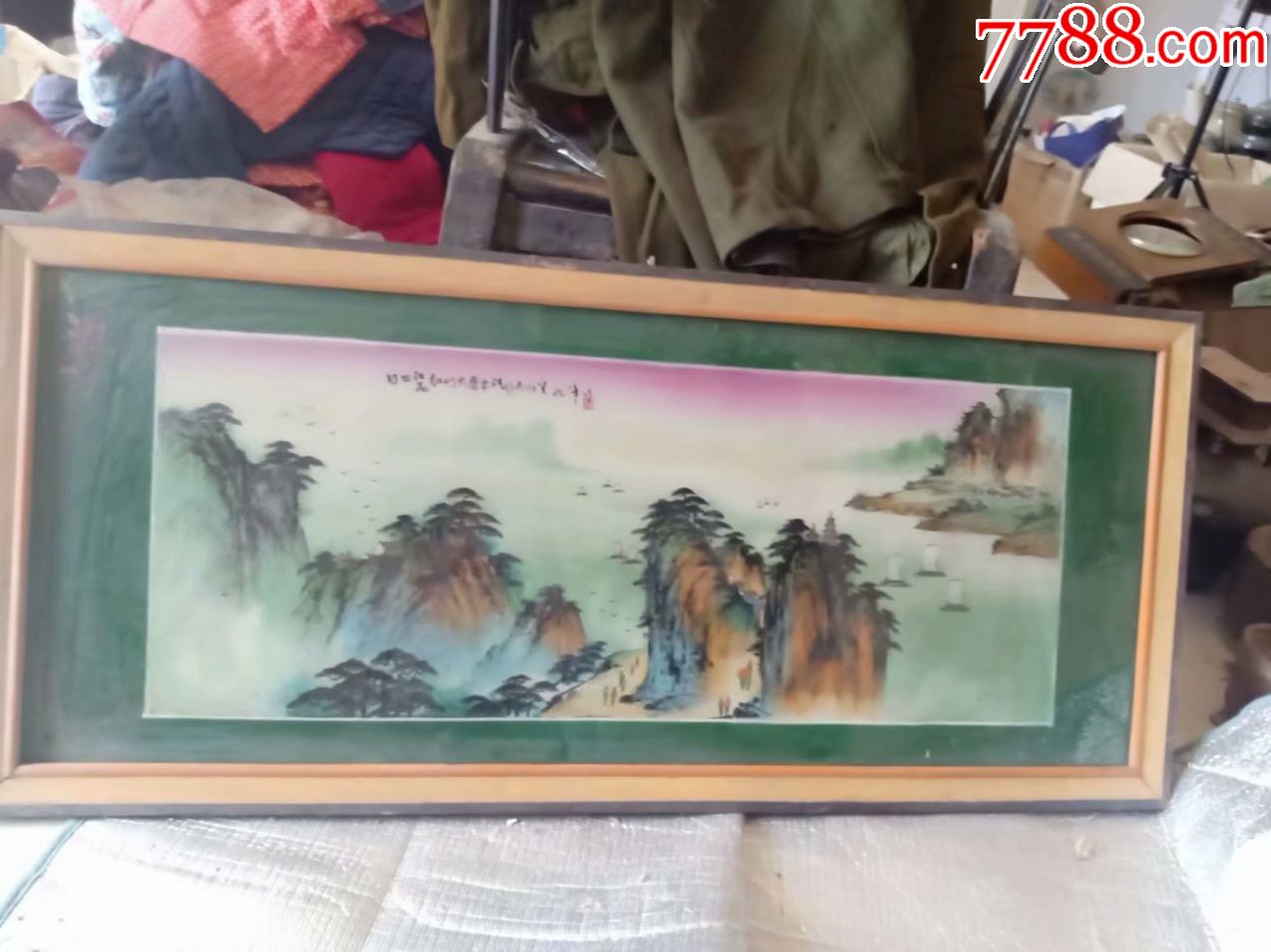 怀旧大个山水人物玻璃画