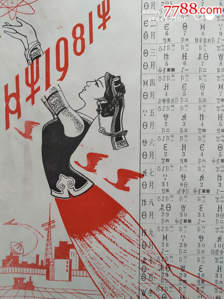 彝文日历1981年～【年画】,比四开大