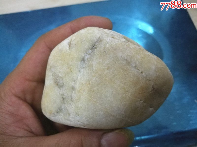 白腊石冰种籽料原石一枚_黄蜡石/蜡石_宣城旧书斋