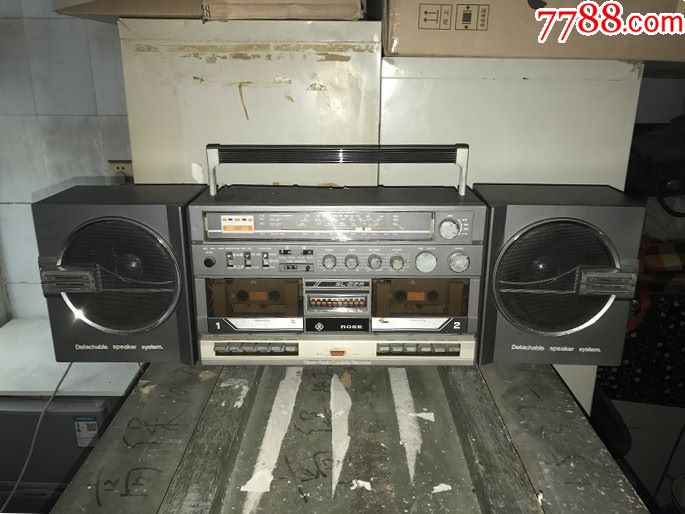 少见80年代南京rose玫瑰牌双卡双线分体式音响唱机收音机磁带机