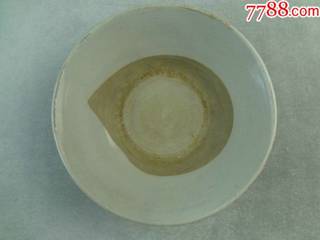 古代白釉青花瓷老碗一只,老陶瓷大碗,纯手绘老瓷器,品相极好