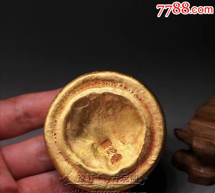 精雕金线巷黄金金锭金条金饼包邮鎏金摆件