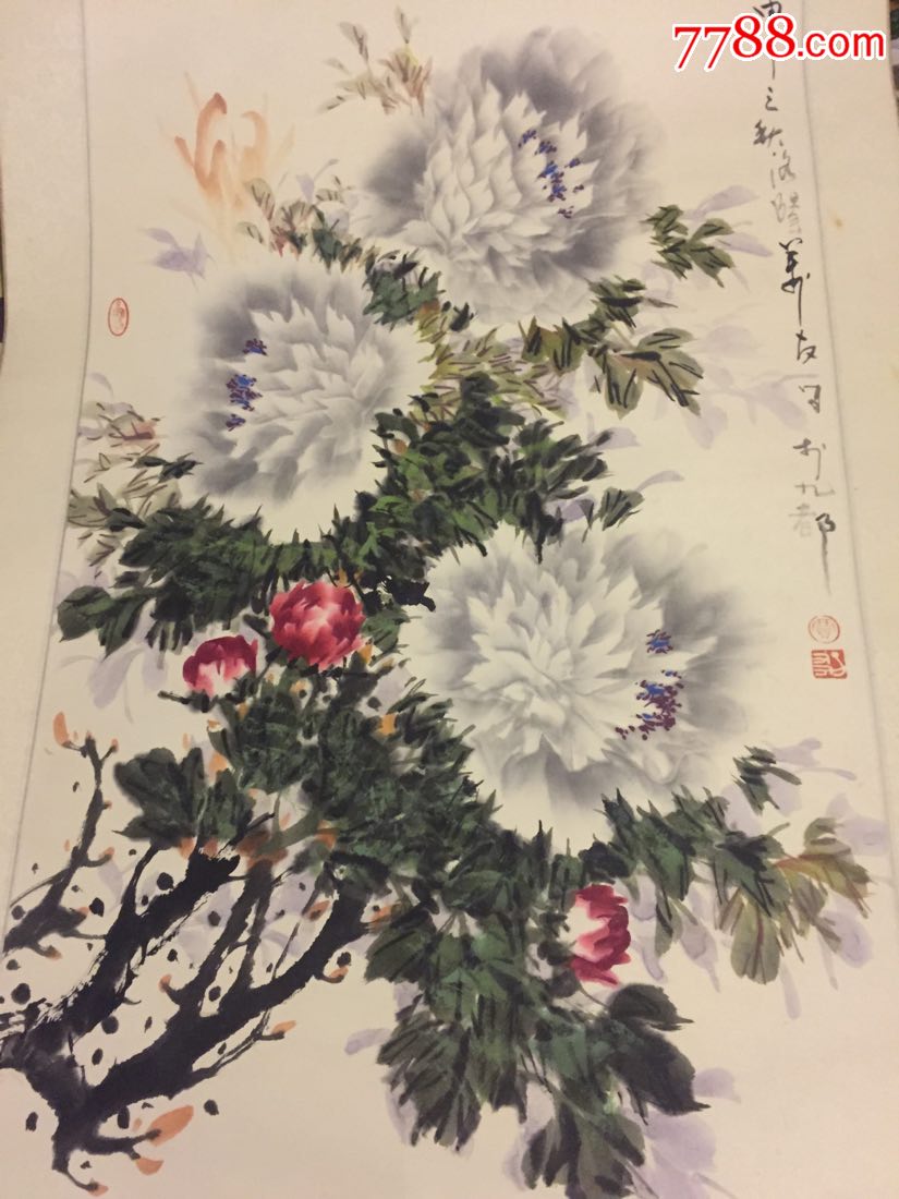 洛阳牡丹名家贾万友画作:国色天香牡丹