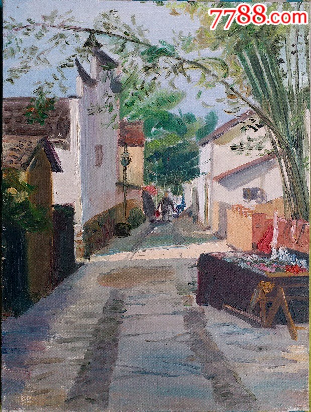 美丽乡村风风景油画