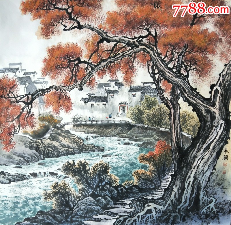 秋色宜人_山水国画原作_匡朝峥国画精品【7788收藏