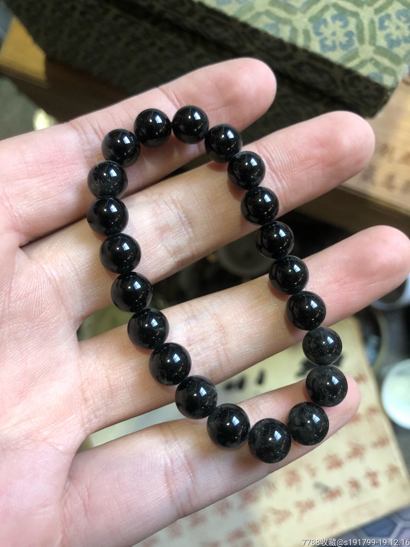 黑曜石手串,品相完整!_价格10元_第1张