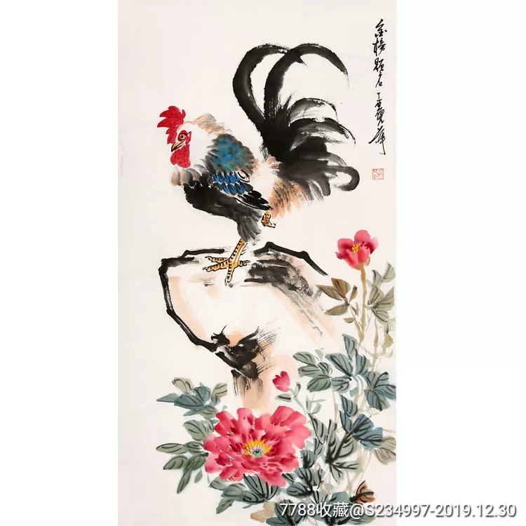 倪萍手绘三尺花鸟【金榜题名】-花鸟国画原作-7788