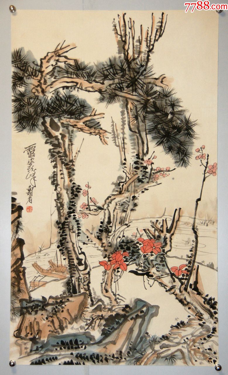 【潘天寿】曾任中国美术家协会副主席浙江美术学院院长花卉真迹
