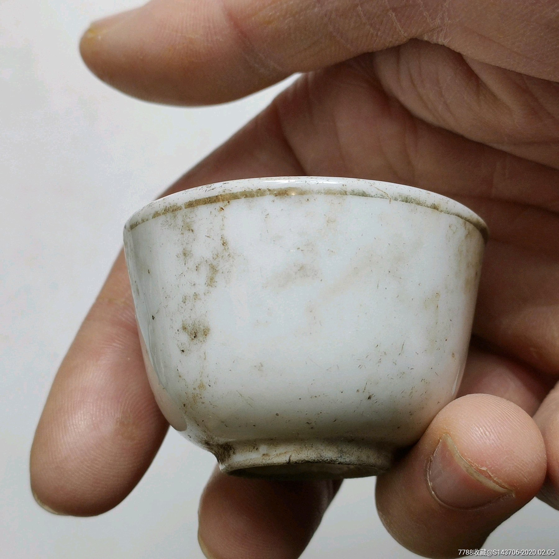 晚清民国描金口酒杯