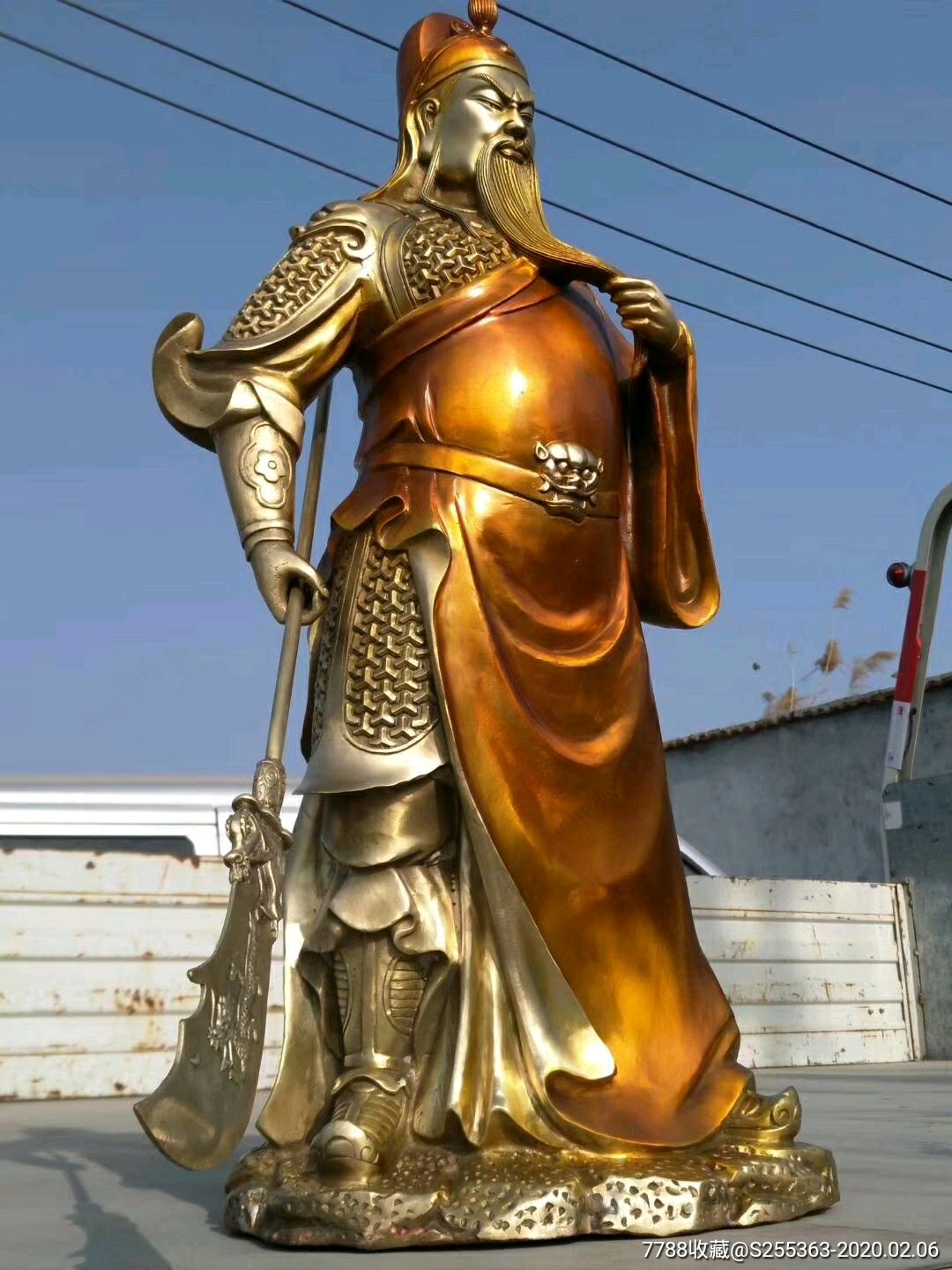 铜关公～【武财神商业身】镇宅辟邪招财纳福气势威武霸气,周身纹饰