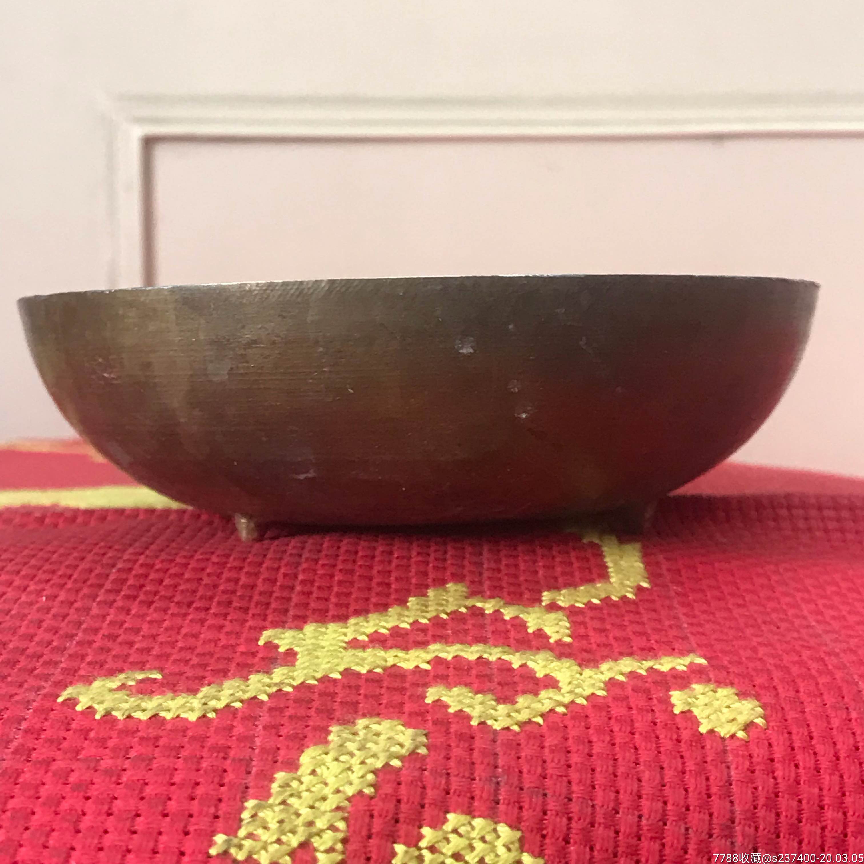 铜油盏碗点油灯盛油的小铜碗品好怀旧东西作个笔舔也可保真