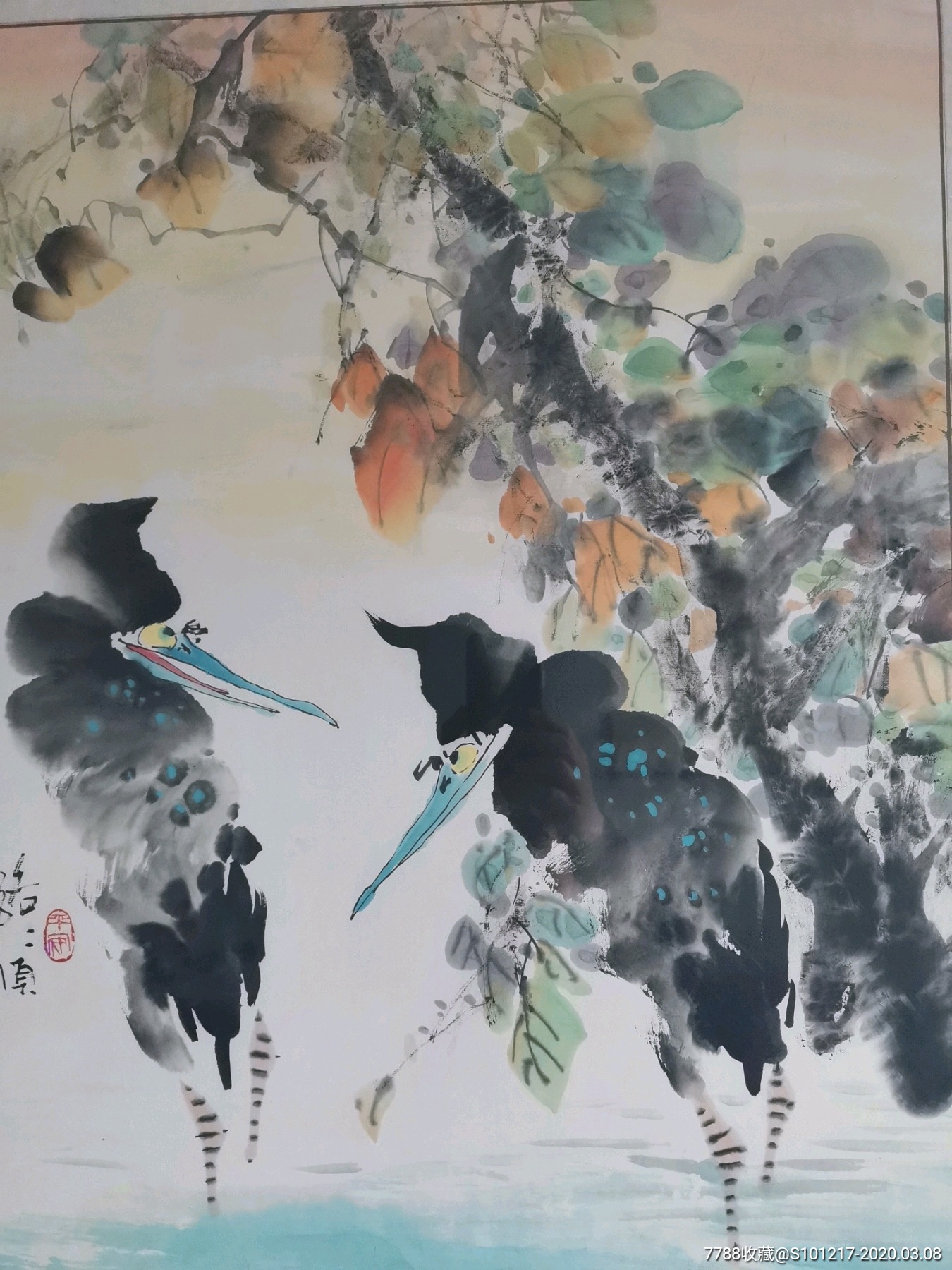 水鸟画-花鸟国画原作-7788收藏__收藏热线