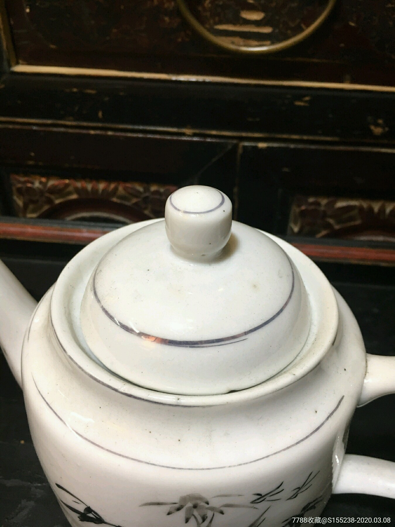 90年代手绘竹节茶壶