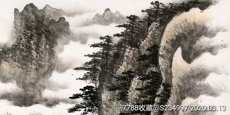 郭传璋四尺水墨【松风盛景】_山水国画原作_雅墨轩字画收藏【7788收藏