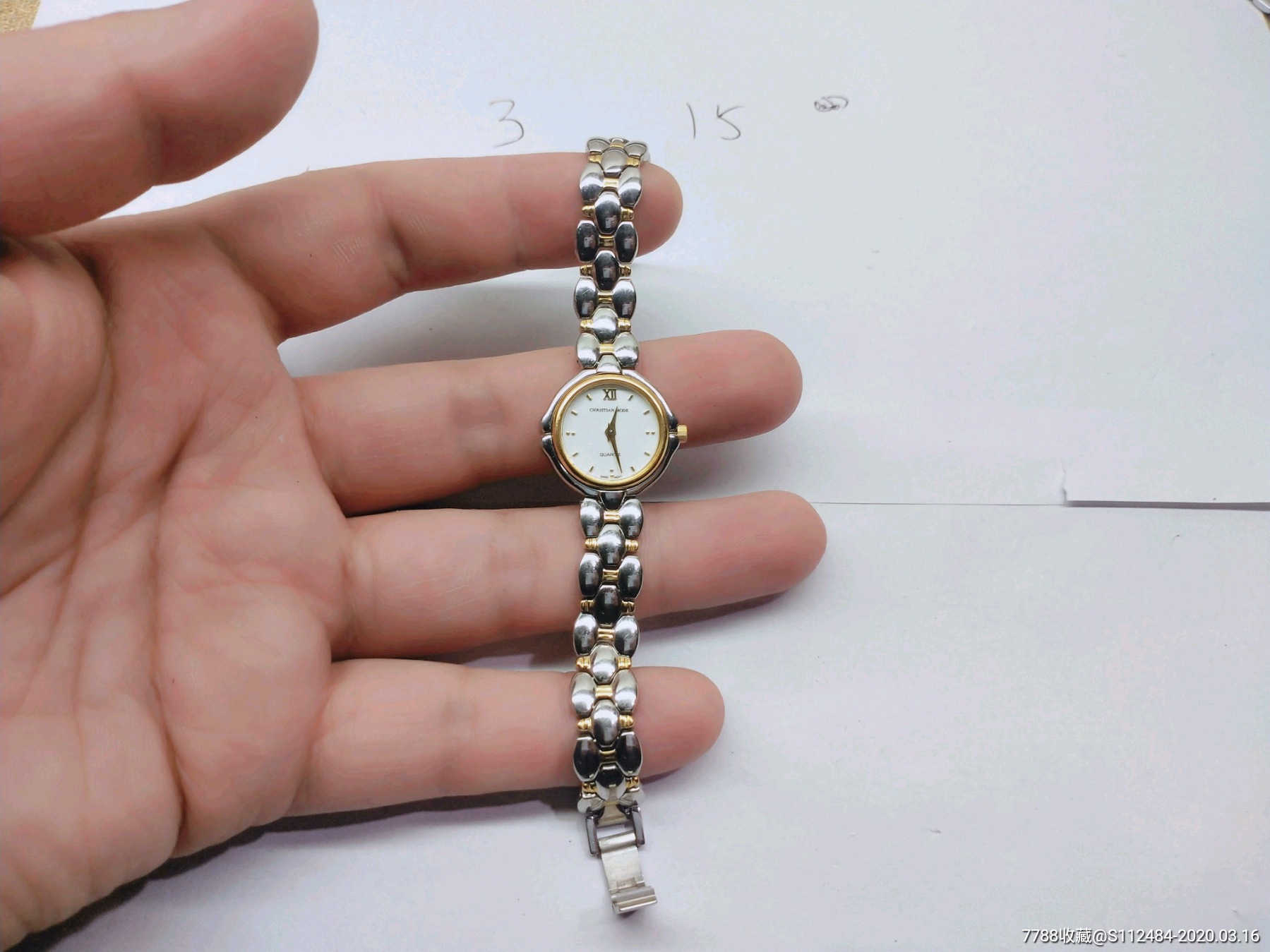 近美品7钻christianmode女士石英腕表