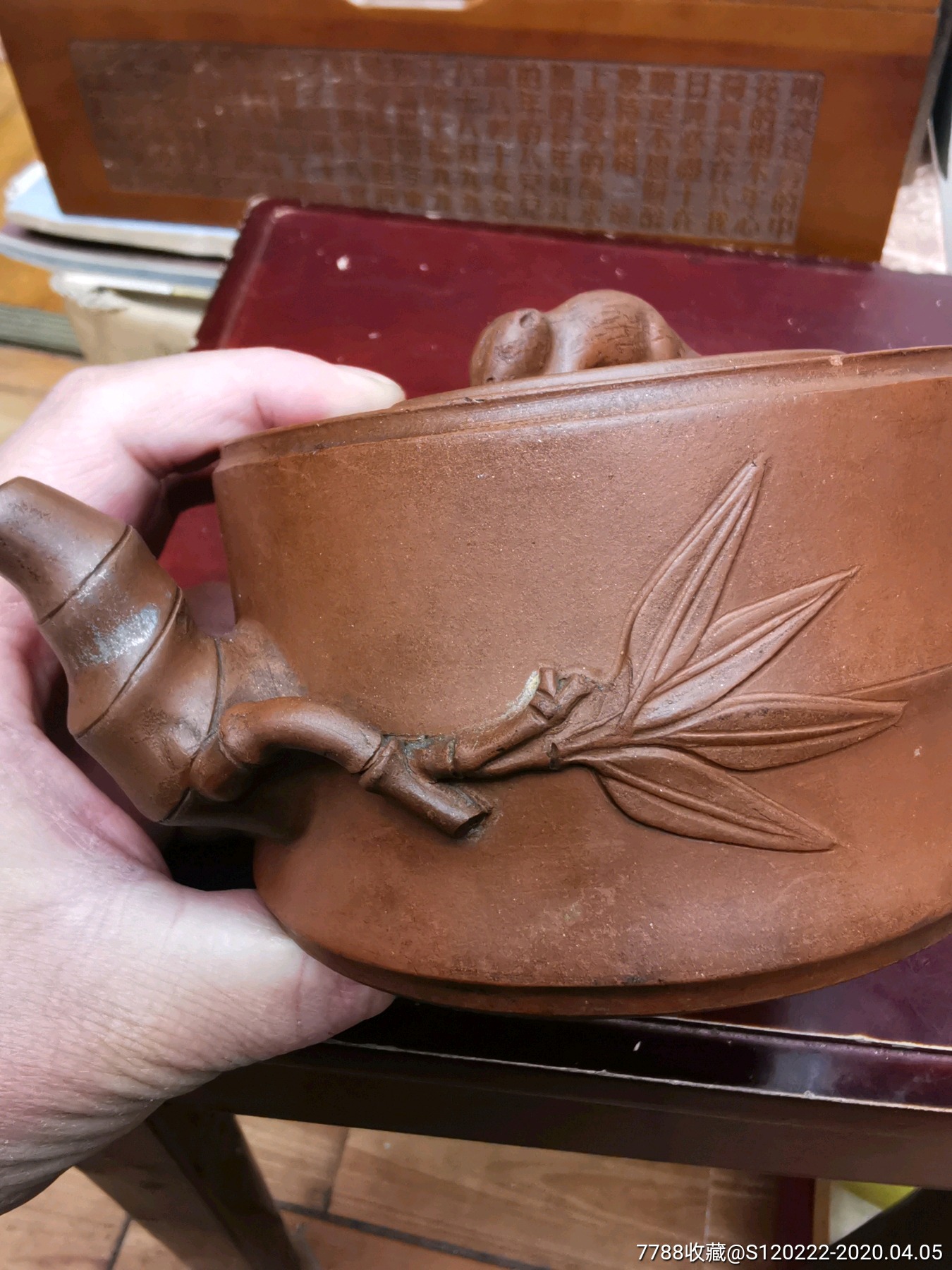 紫砂壶,小石刻.