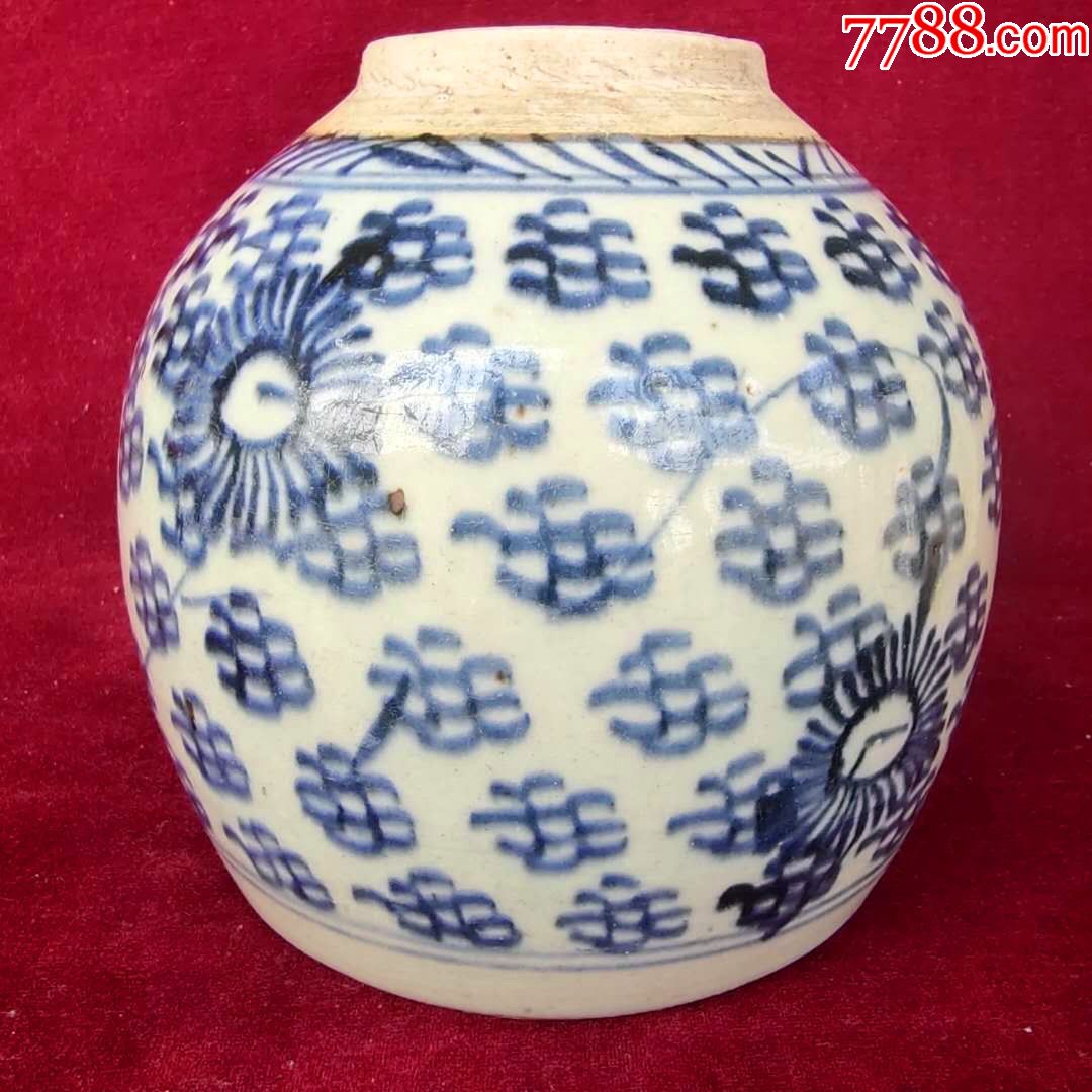 清代青花罐