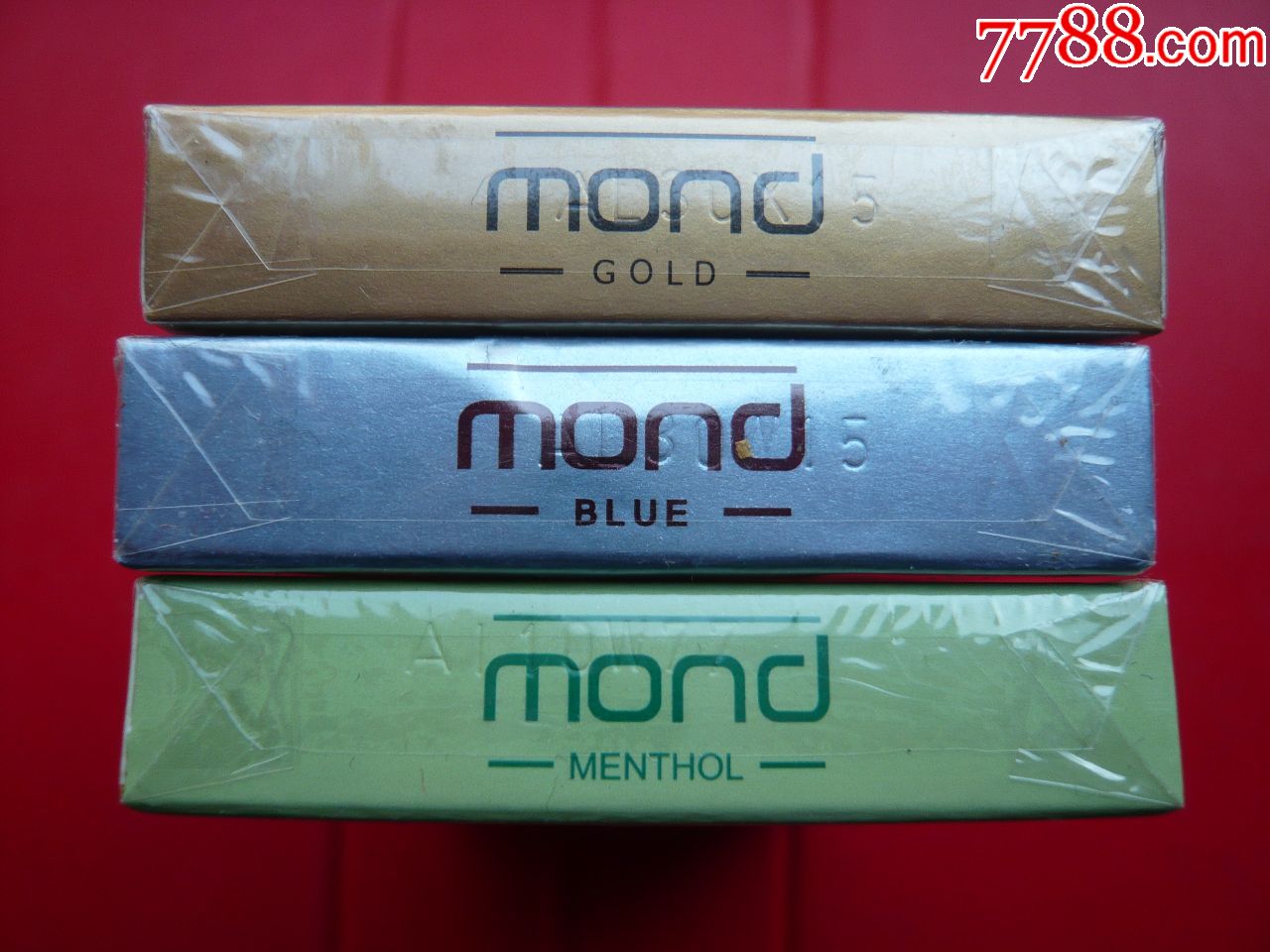 烟标:mond米兰梦,3种不同:gold金色,blue蓝色,menthol