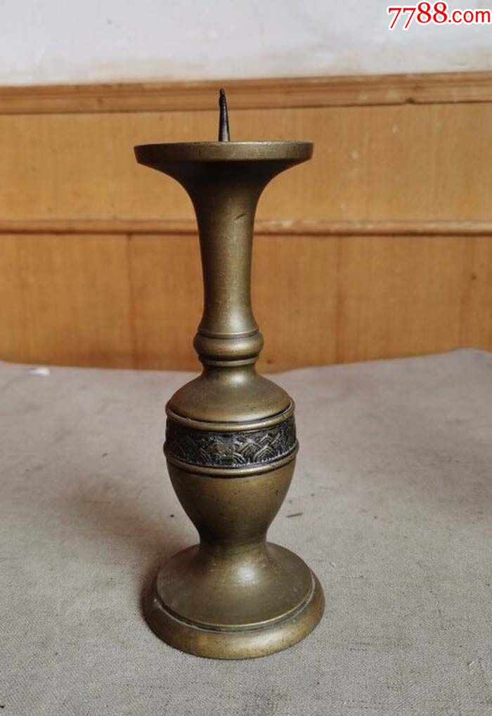 带工带封底的铜蜡台_价格80元【千佛阁古董神像店】_第3张