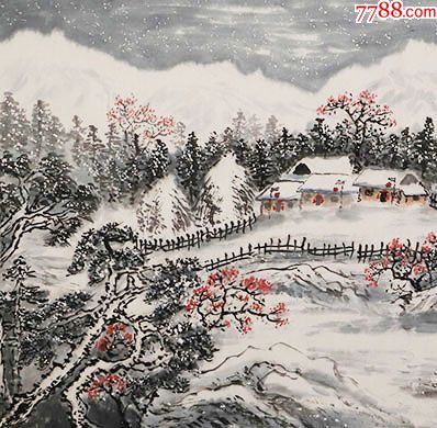 北国风光-山水国画