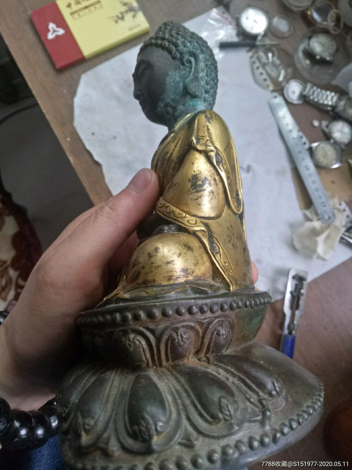 古董铜包金佛像