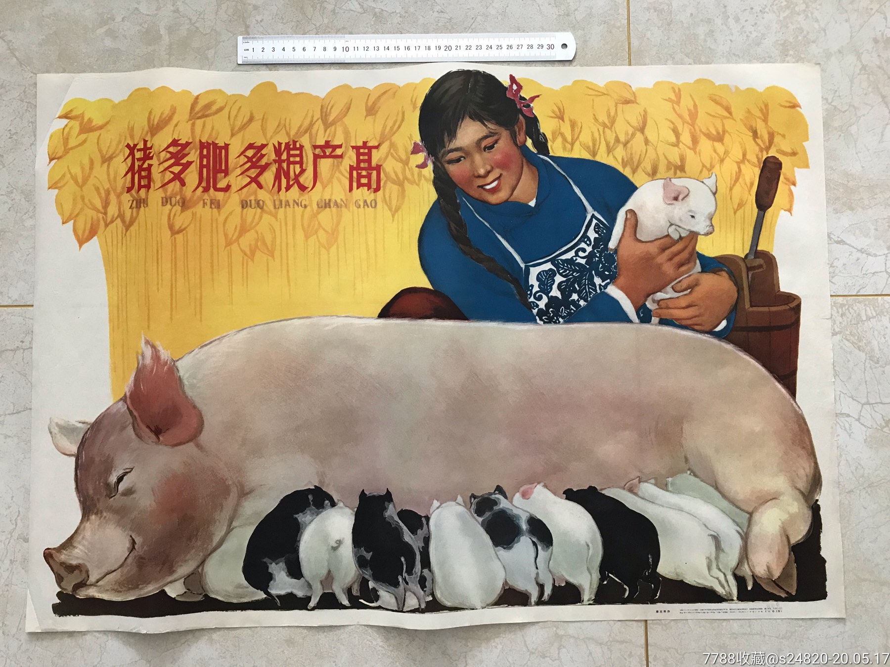 对开64年5印,猪多肥多粮产高,好品画