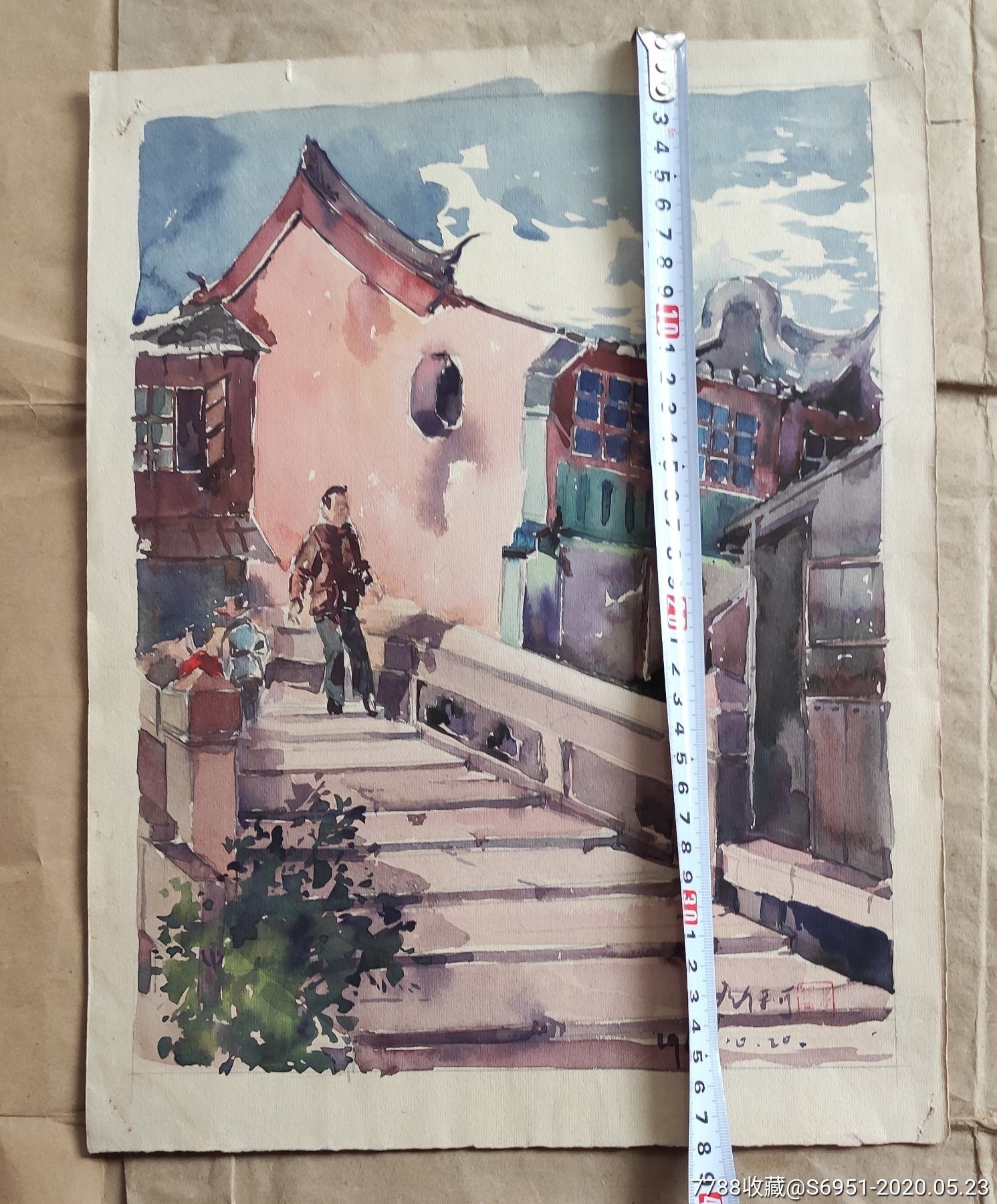 上海老画家胡传可五十年代水粉画四幅和其它文革画十幅