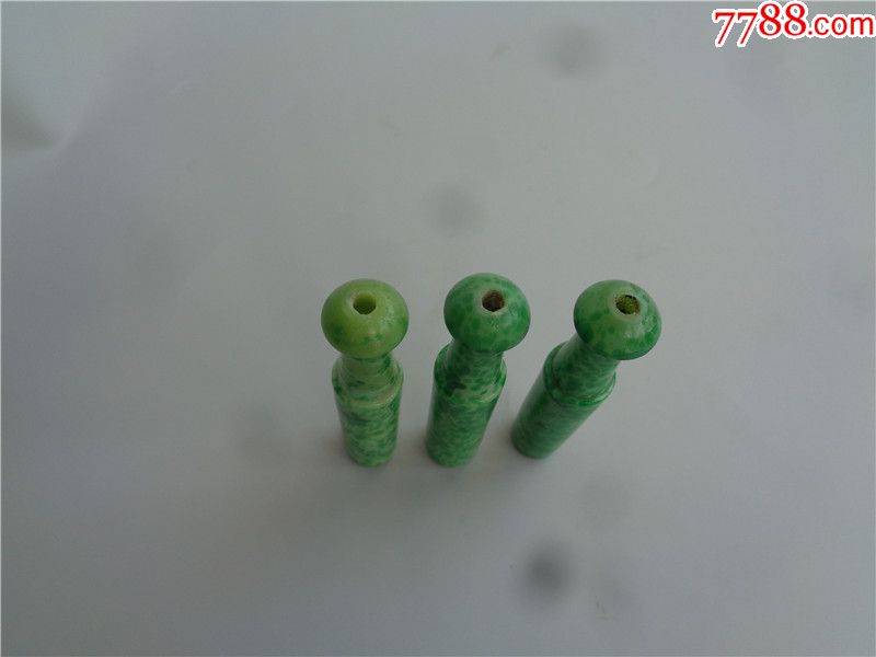 清代琉璃长烟嘴3个