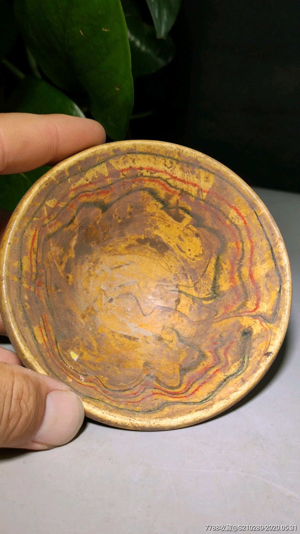 绞胎釉小瓷碗