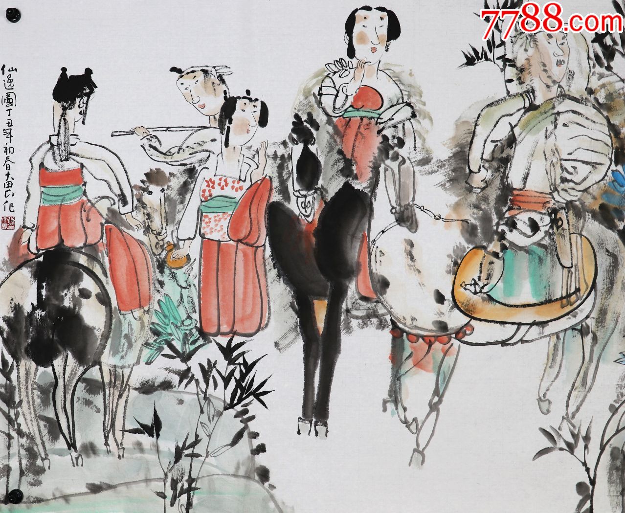 中国美术家协会副主席【施大畏】仙逸图真迹_人物国画