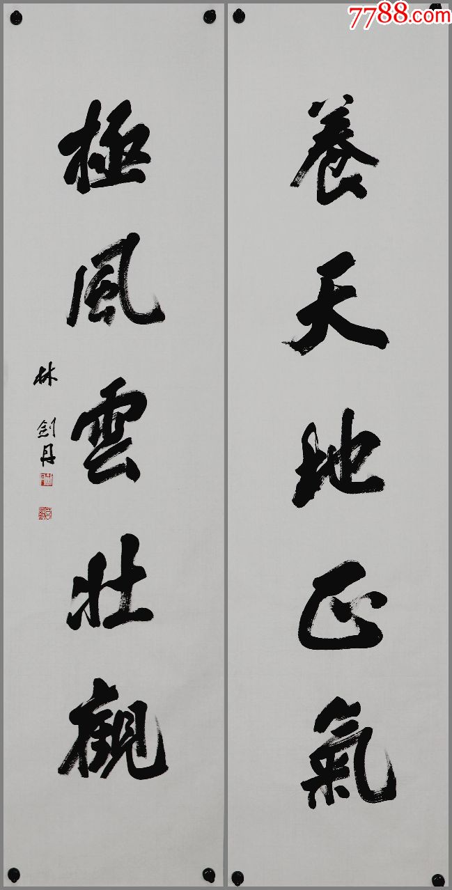 浙江省书法家协会副主席【林剑丹】书法对联真迹